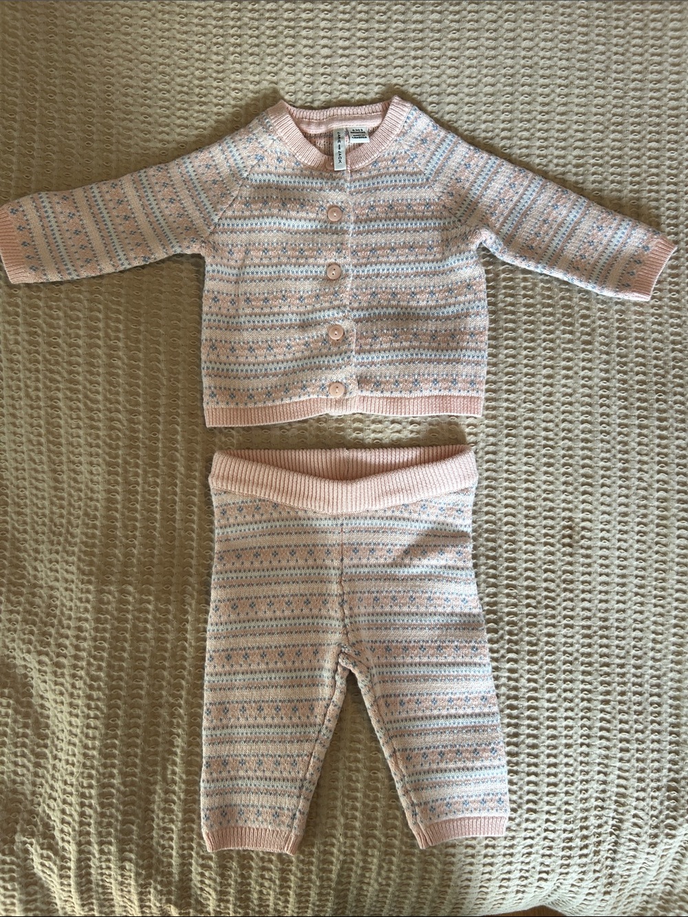 NWOT- Janie and Jack Fair Isle Knit Set- Sz 0-3 months